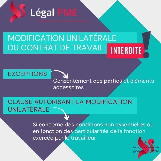 Modification unilatérale contrat de travail