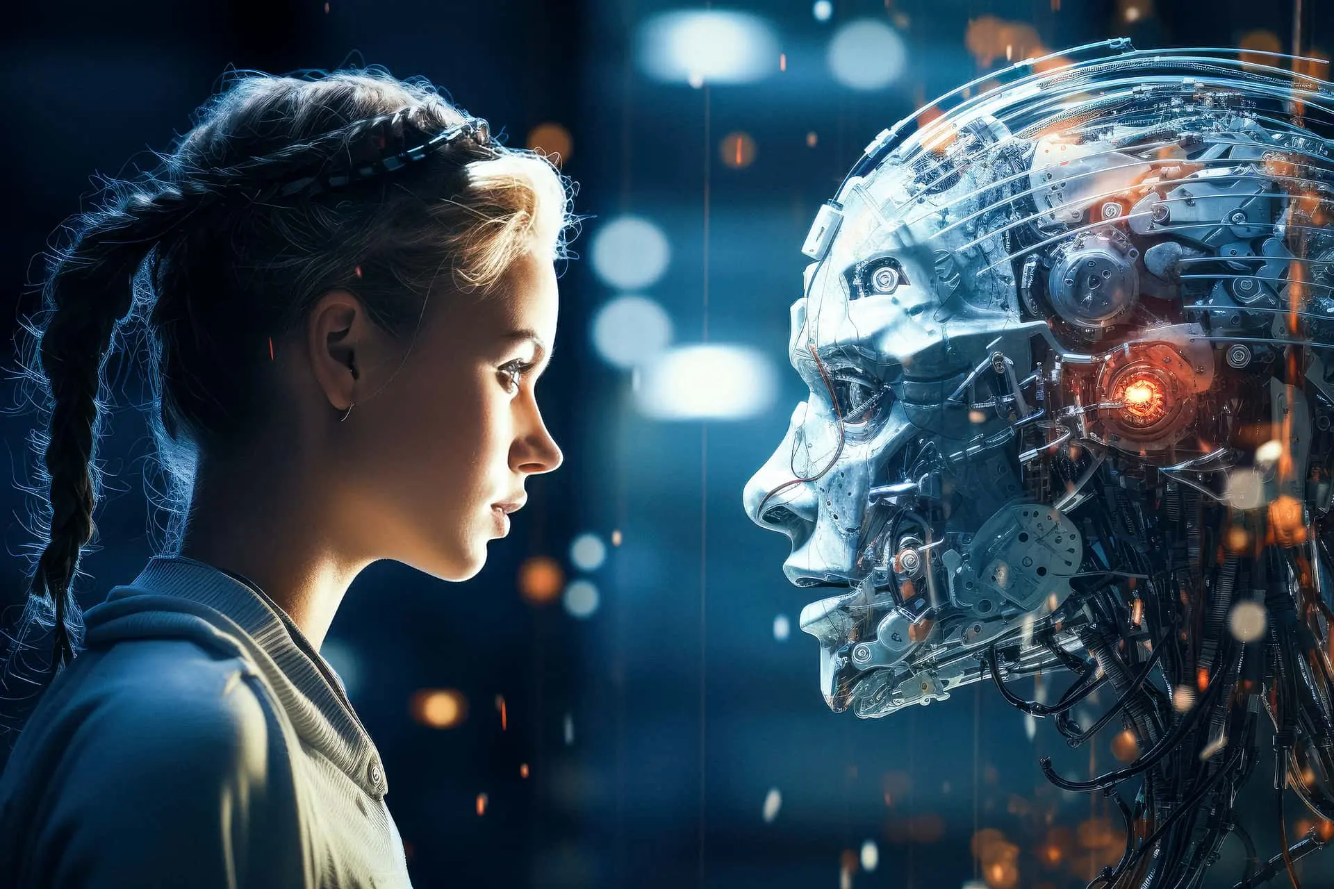 un visage humain vs visage intelligence artificielle